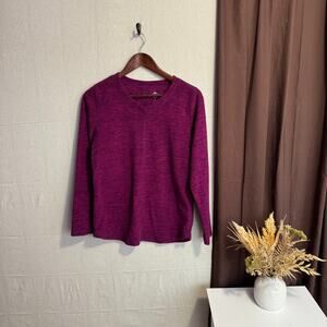 St. John’s Bay Fleece Shirt Size S Purple 100% Polyester Soft Warm Long Sleeve